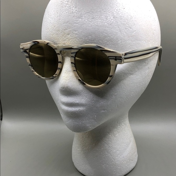Illesteva leonard sunglasses c.123 cream marble stripe UNISEX, with case, Italy. main image 9